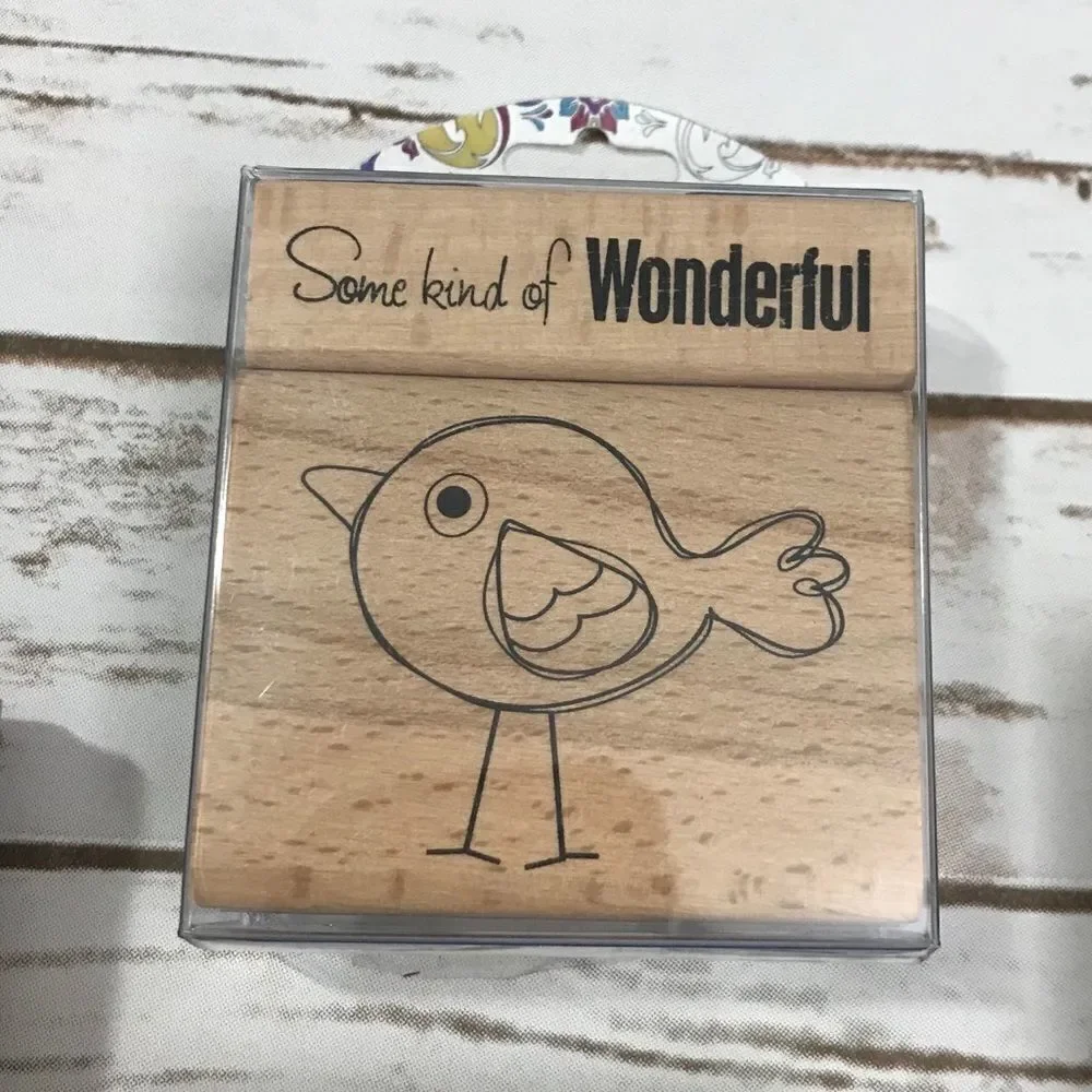 Wooden‎ rubber block Stamps Stampendous & Ditto Baby Themed Set New bird giraffe